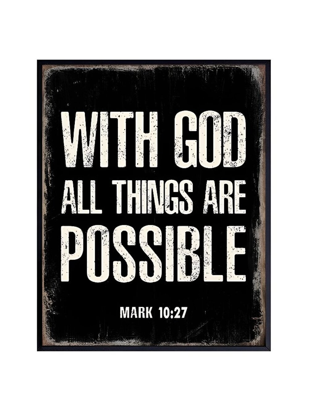 With God All Things Are Possible - Religious Wall Decor - Scripture Wall Art